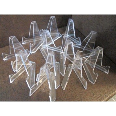 Lot of 12 *Small Plus* Clear Acrylic Display Stand Easels   331927332495
